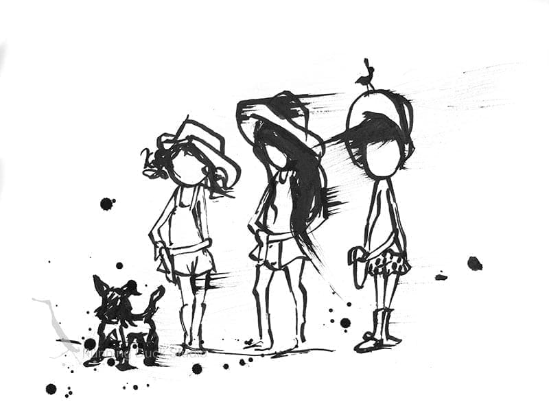 Running Duck Studio Ink Gallery - kids cowgirl costume artwork by Danielle B Latta